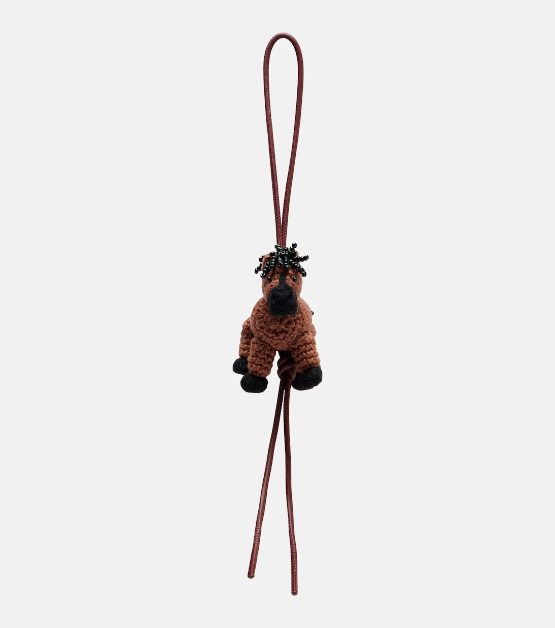 Loewe - Horse beaded leather-trimmed wool bag charm