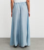 MAX&Co. Blue Silk Shades Of Nature Wide-Leg Trousers