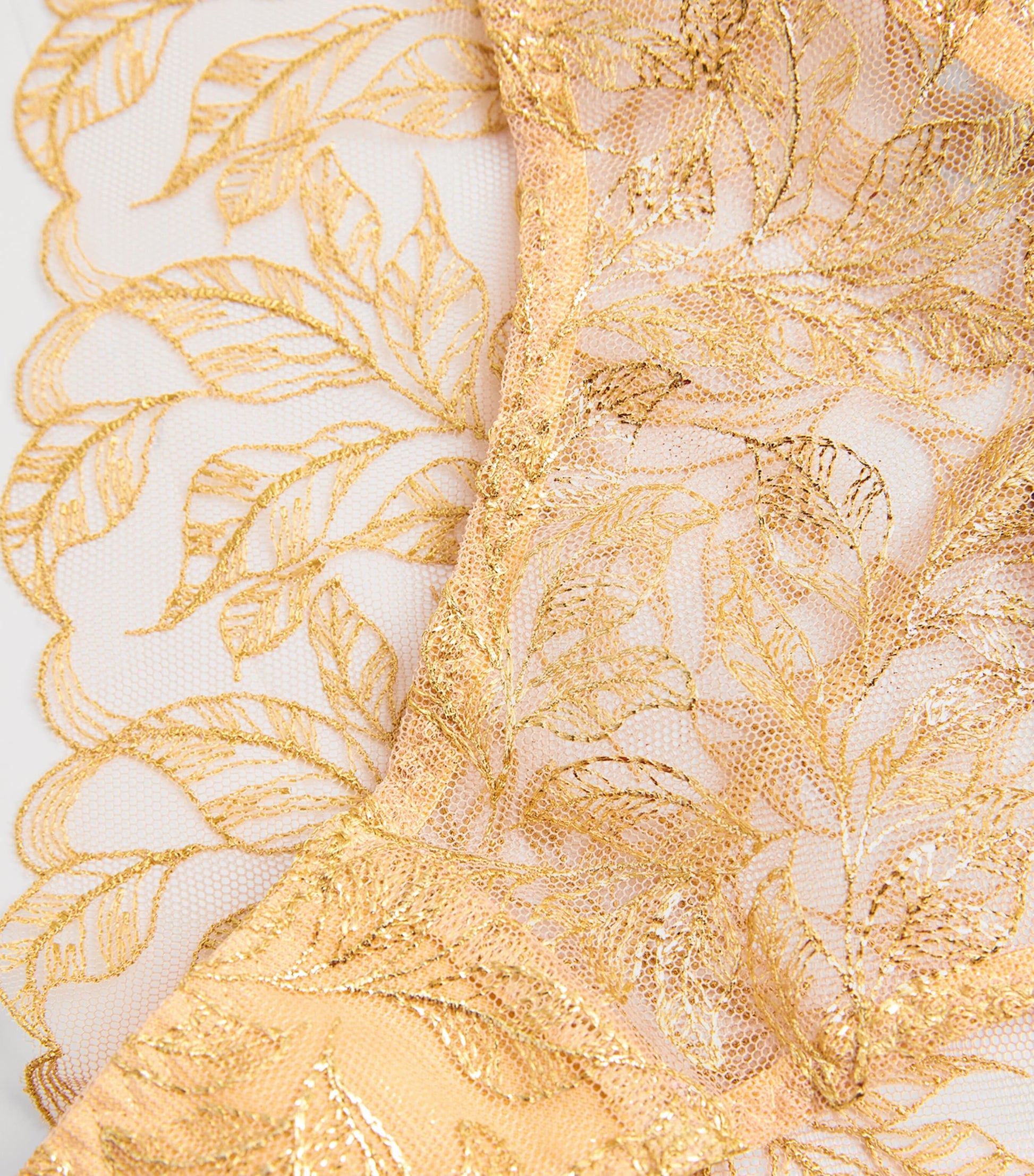 Coco De Mer Gold Embroidered Liora Brazilian Briefs