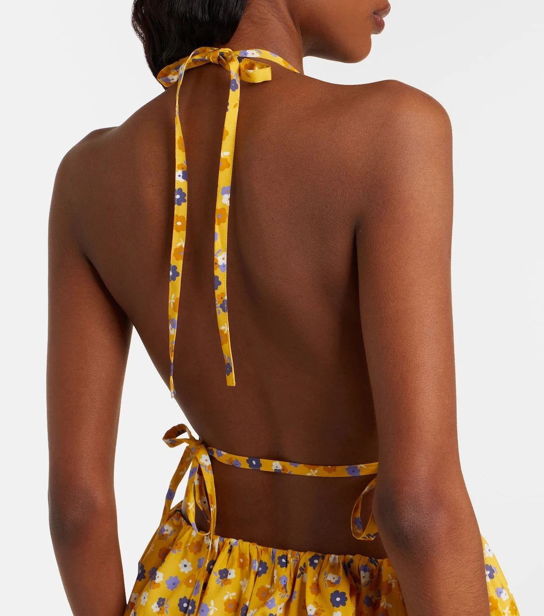 Miu Miu - Floral open-back cotton poplin minidress