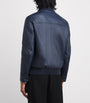 Blue Leather 75 Bomber Jacket
