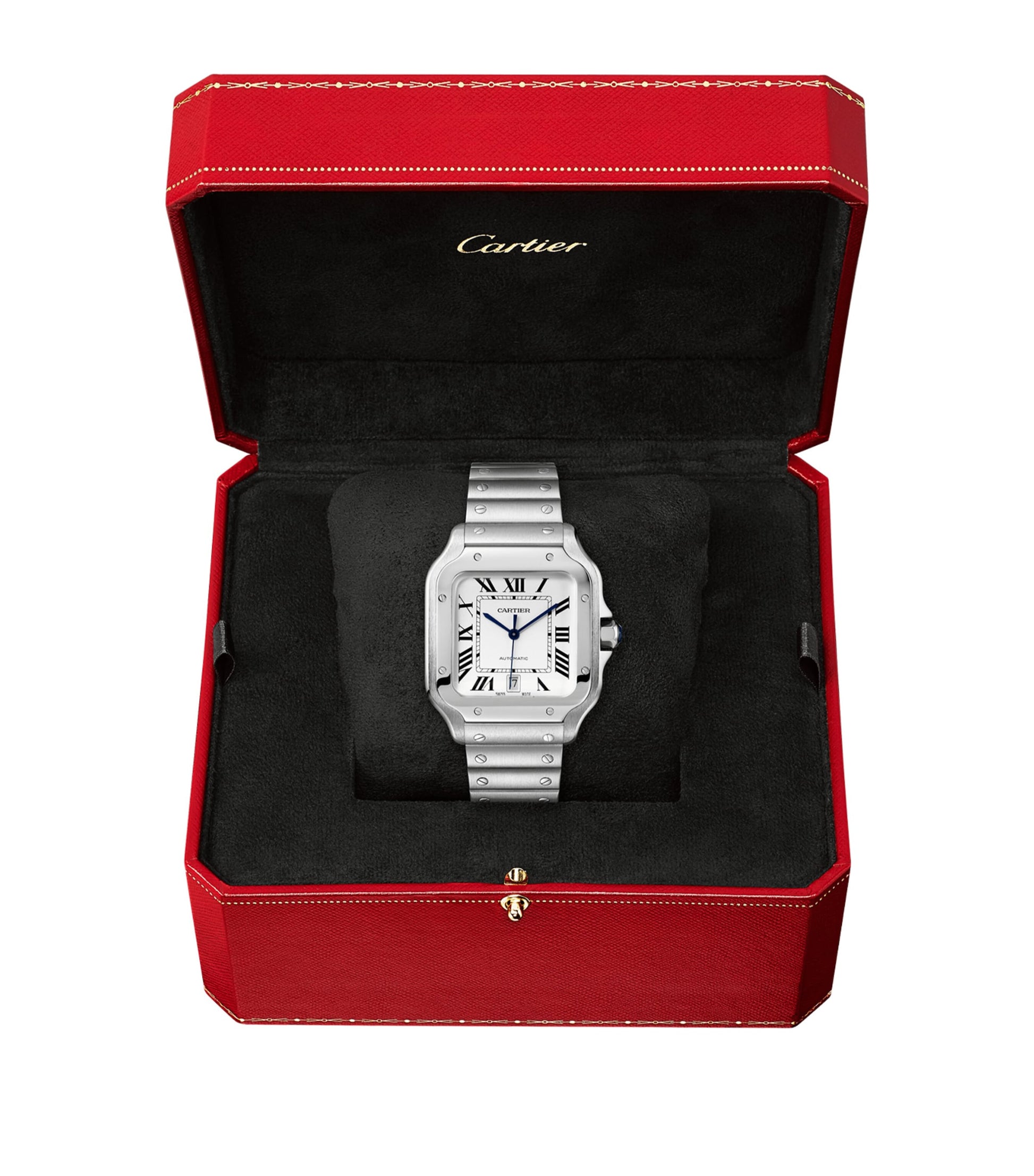 Large Steel Santos de Cartier Watch 39.8mm