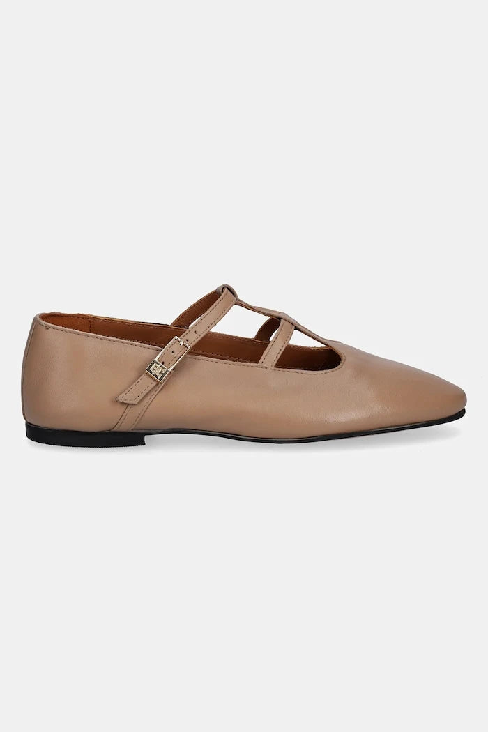 Tommy Hilfiger Deri Balerin SMOOTH LEATHER T-BAR BALLERINA