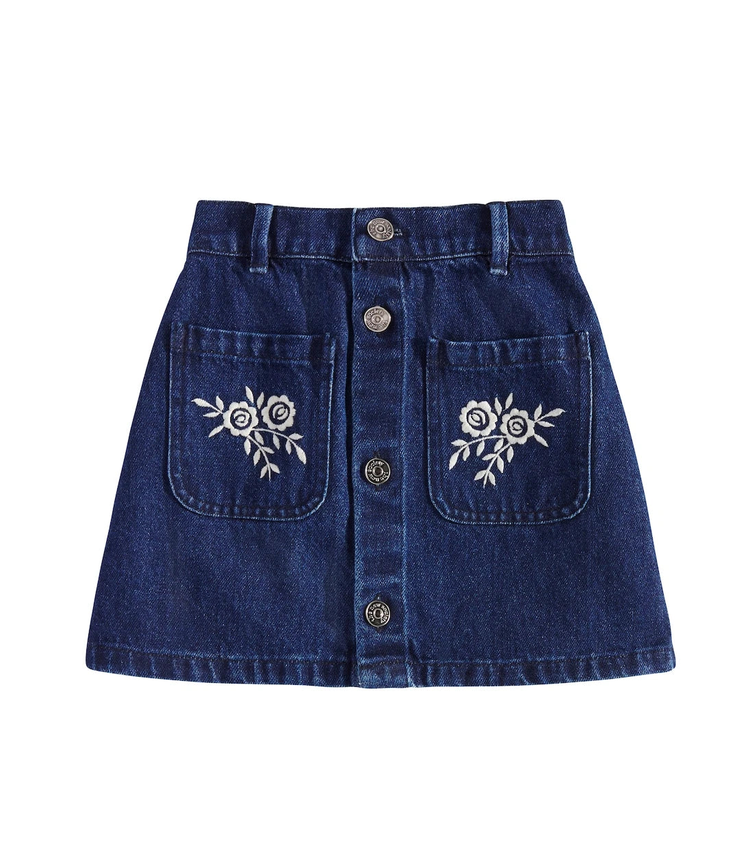 The New Society - Danubio embroidered denim skirt