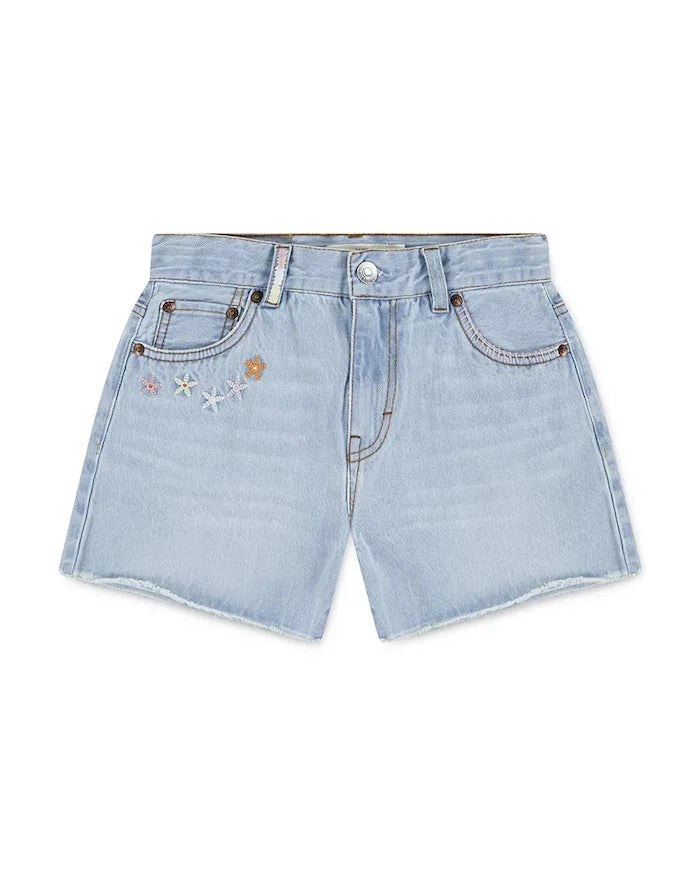 Levi's çocuk denim kısa şort CROCHET APPLIQUE A LINE SH