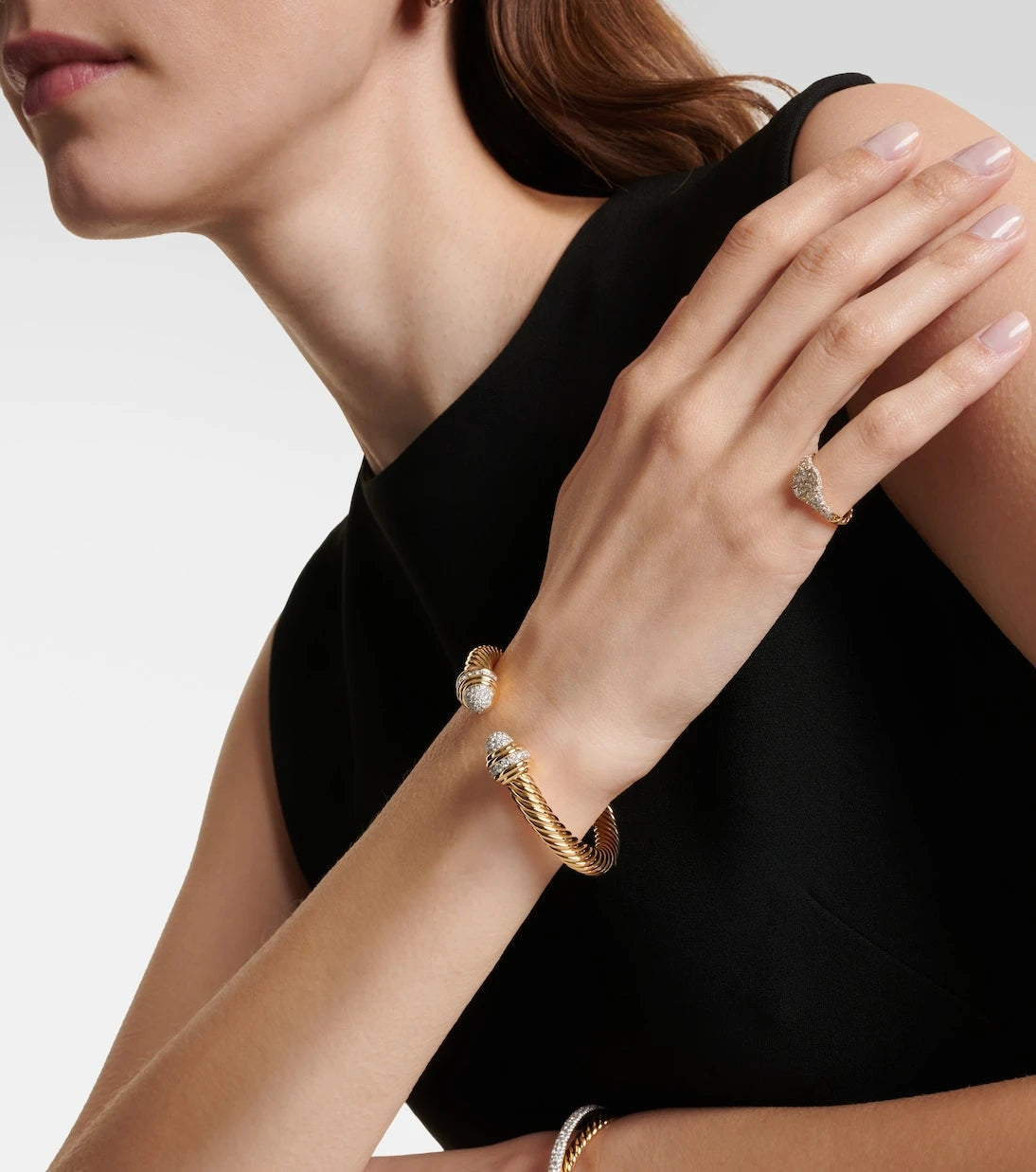 David Yurman - Petite Pavé 18kt gold pinky ring with diamonds