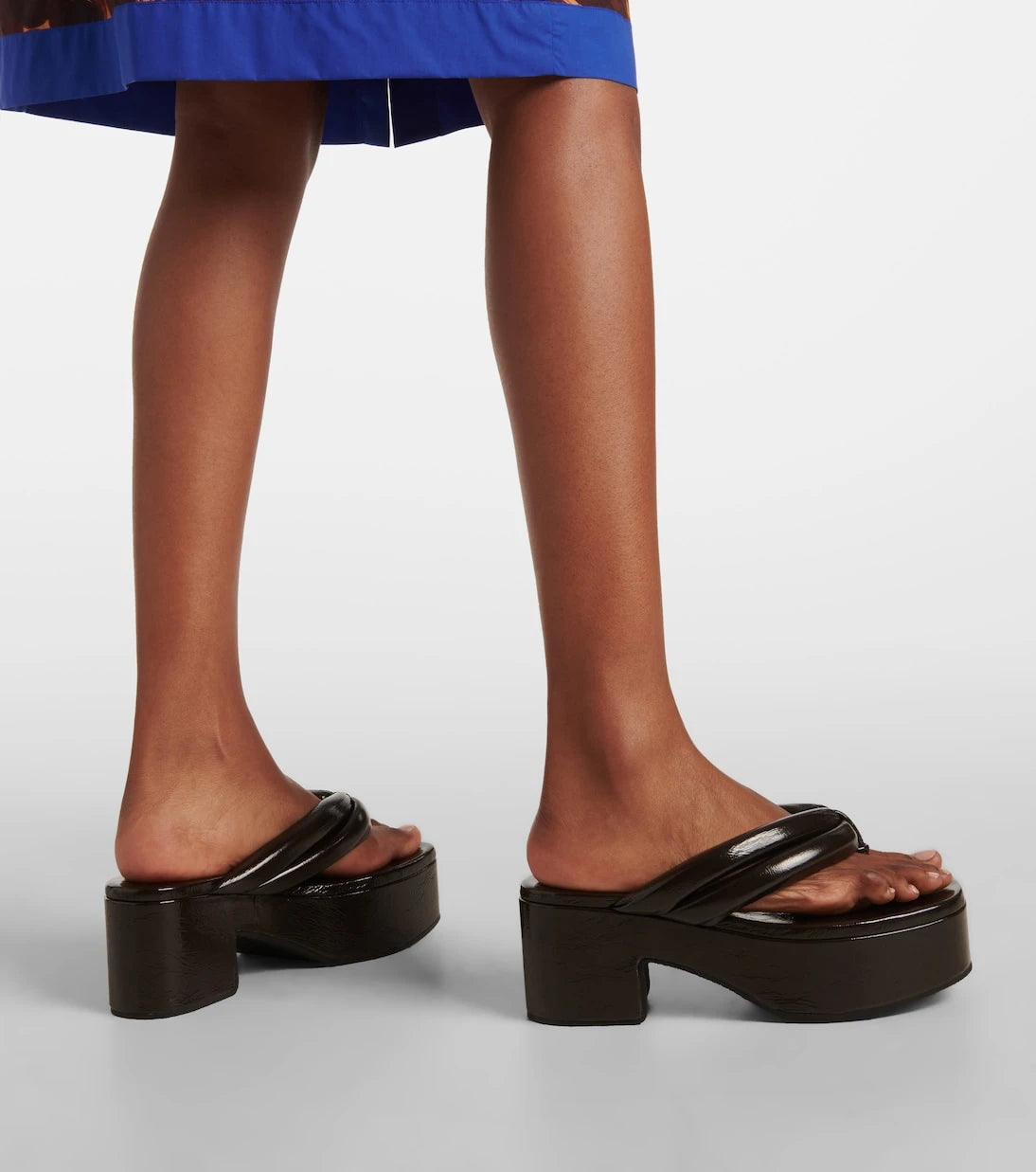 Dries Van Noten - Deri platform sandalet