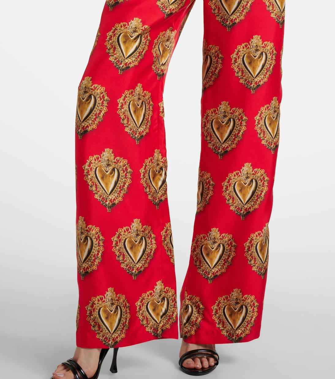 Dolce&Gabbana - Printed high-rise silk palazzo pants