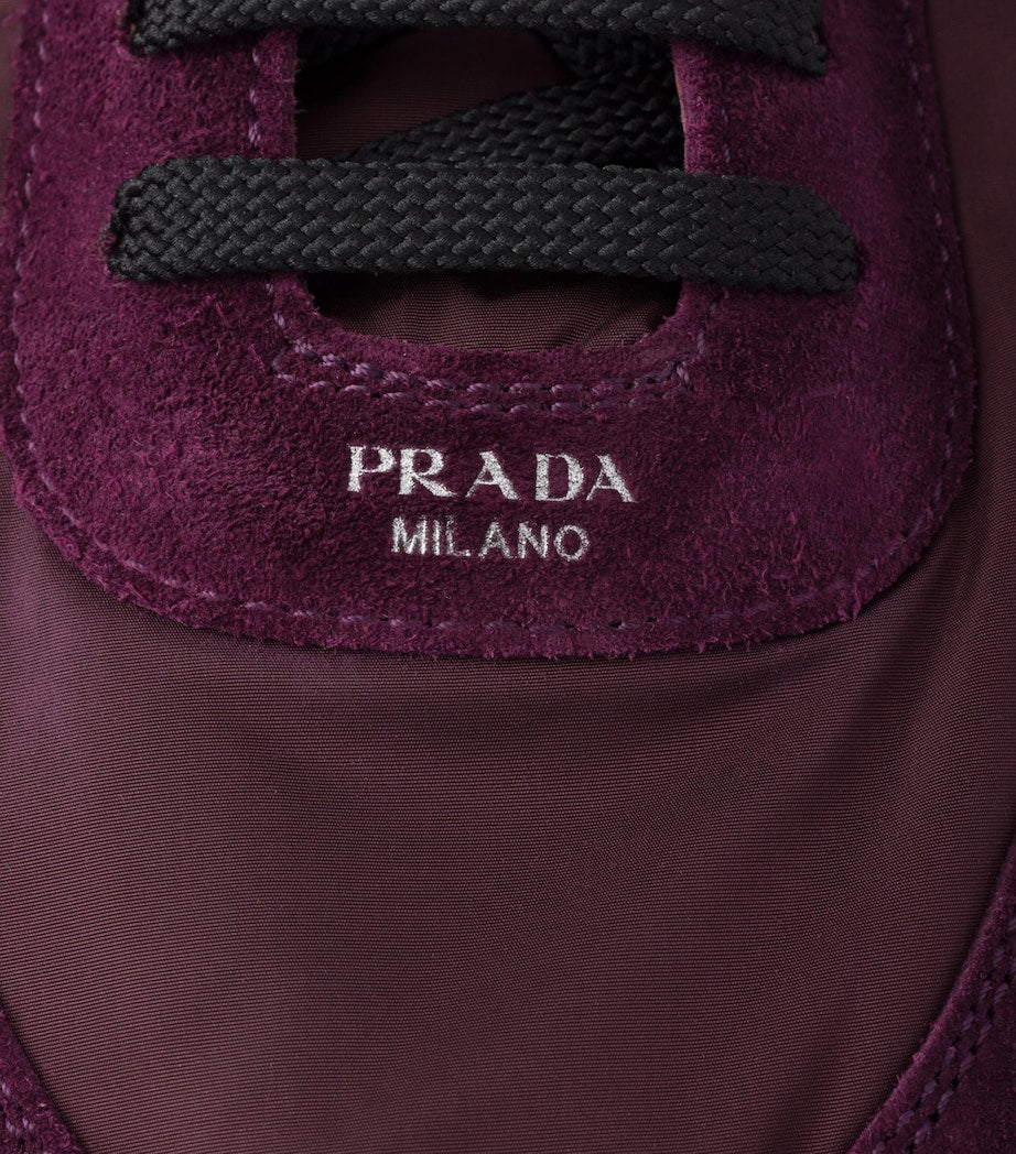 Prada Re-Nylon and Suede Collapse Sneakers