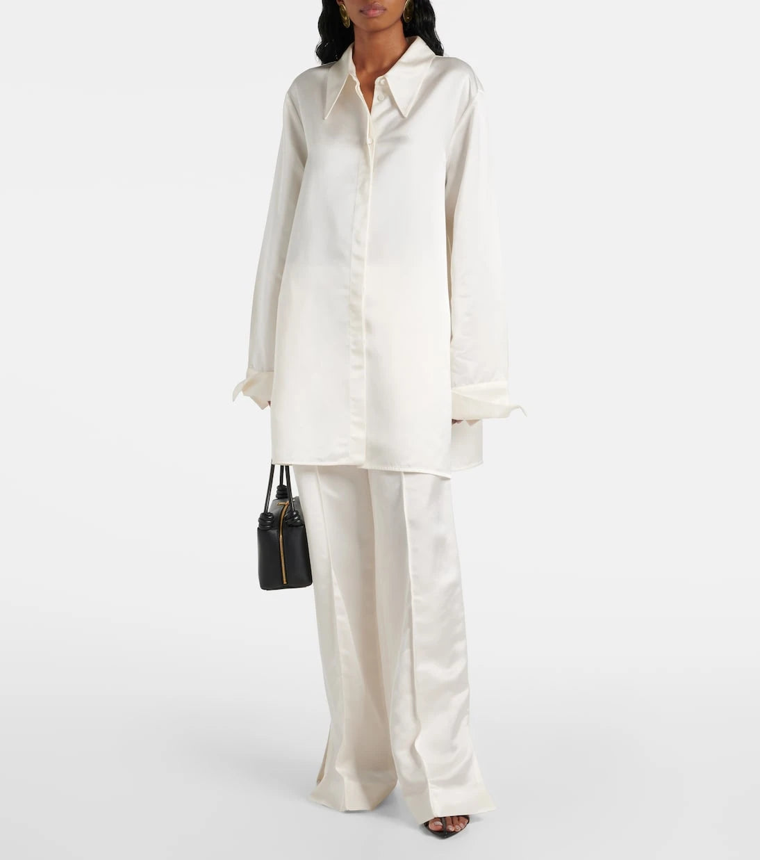 Jil Sander - High-rise satin wide-leg pants