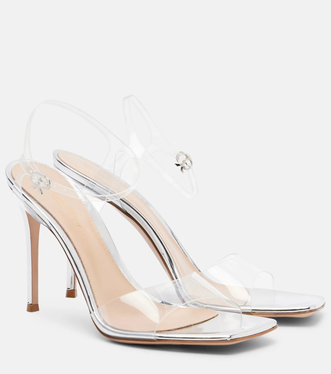 Gianvito Rossi - Cher leather-trimmed PVC slingback sandals