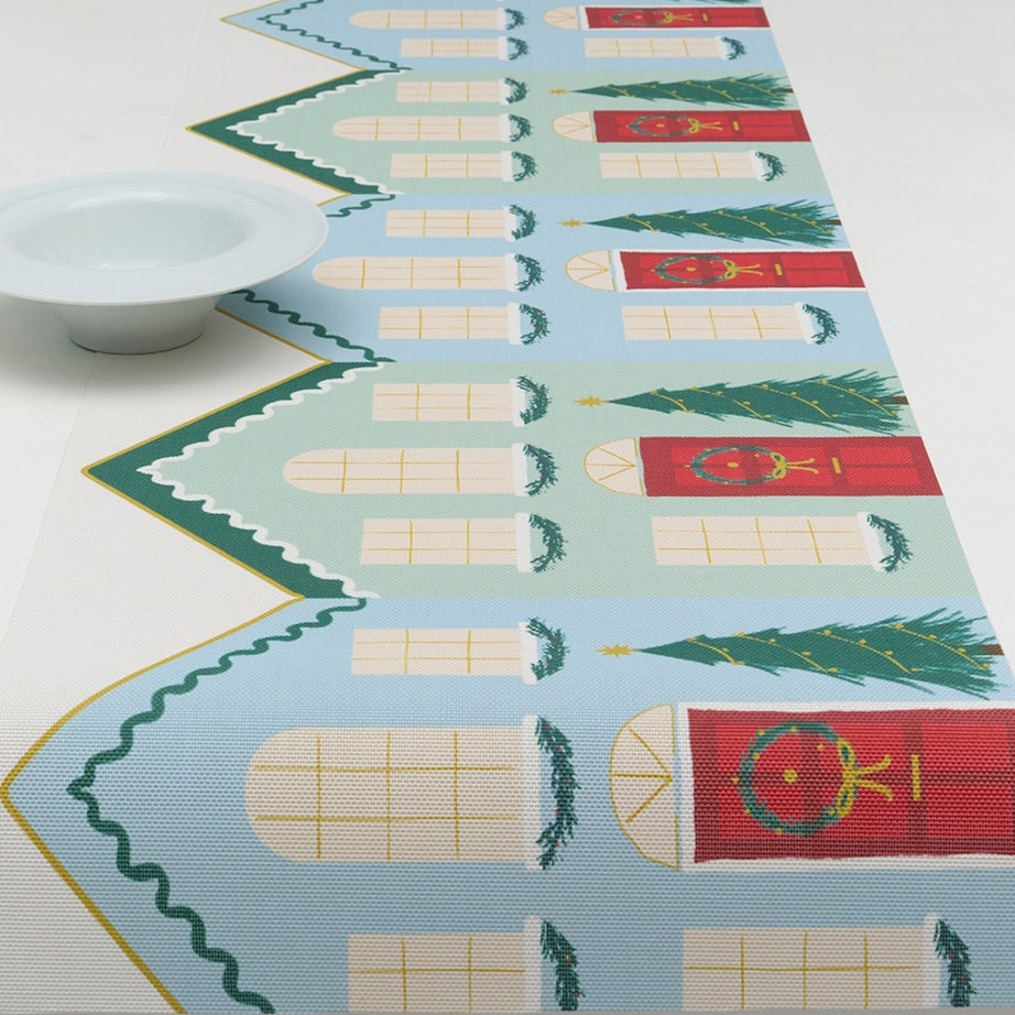 Chilewich x Meri Meri Festive Houses Table Runner