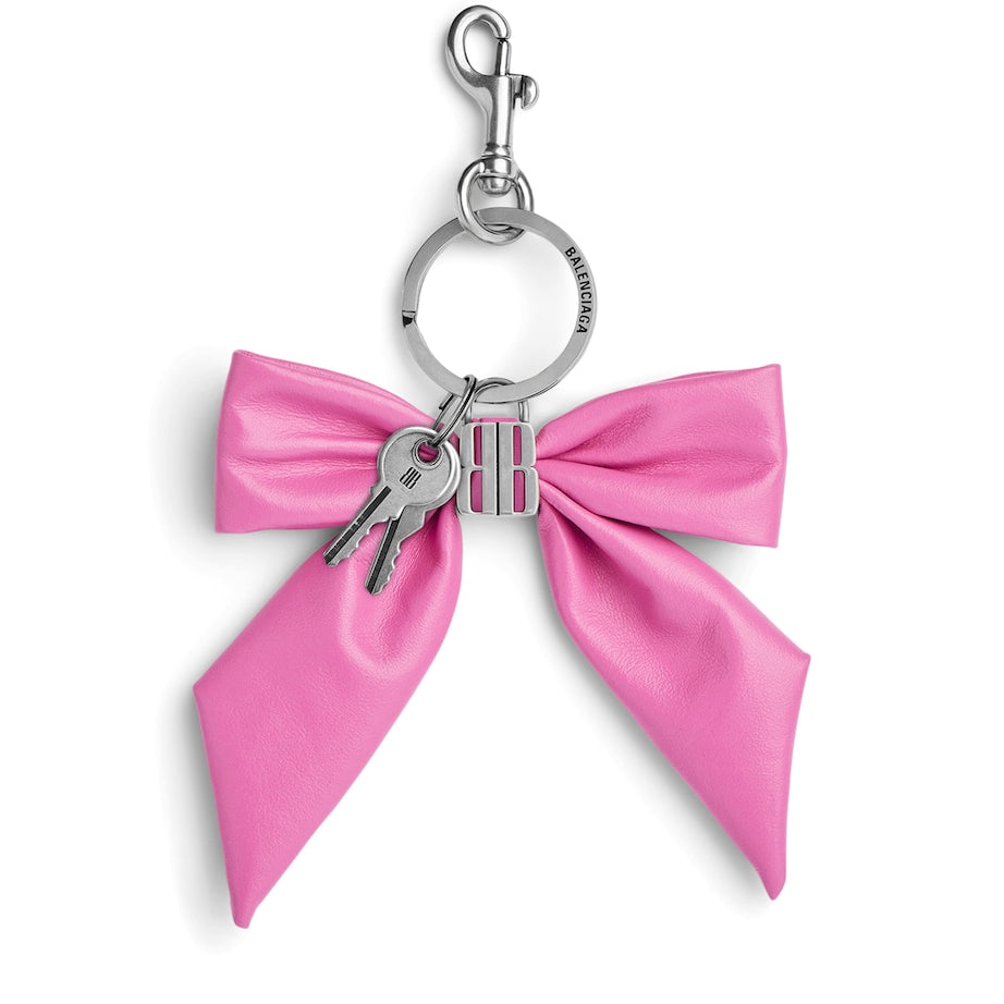 Purple Leather Clémence Bow Keyring