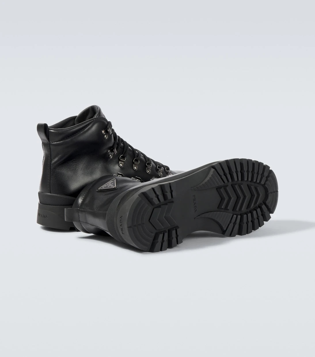Prada - Brixxen leather lace-up boots
