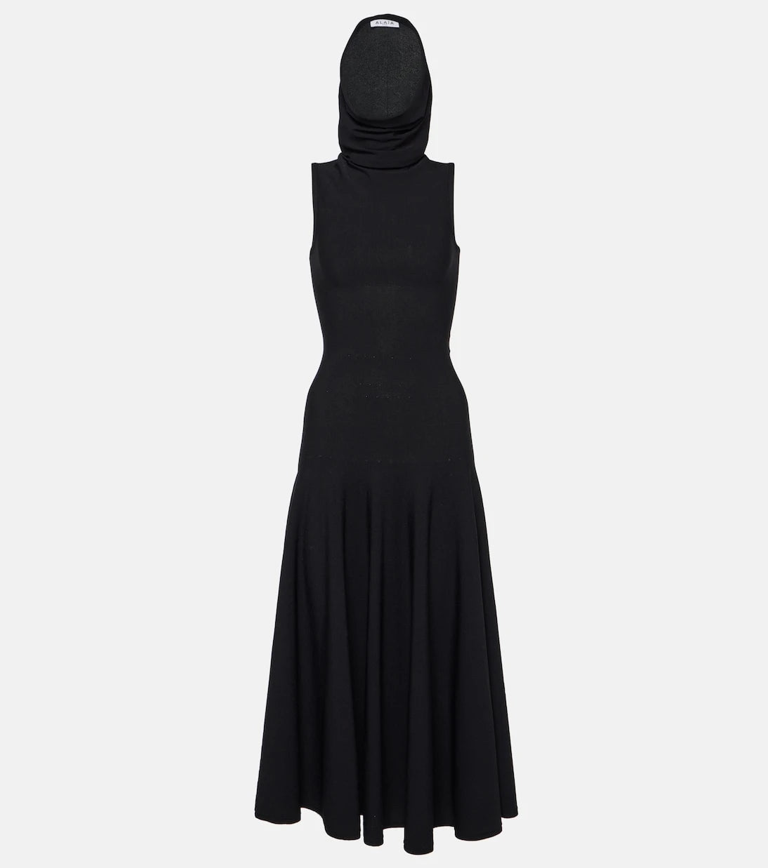 Alaïa - فستان جيرسي بغطاء للرأس متوسط الطول