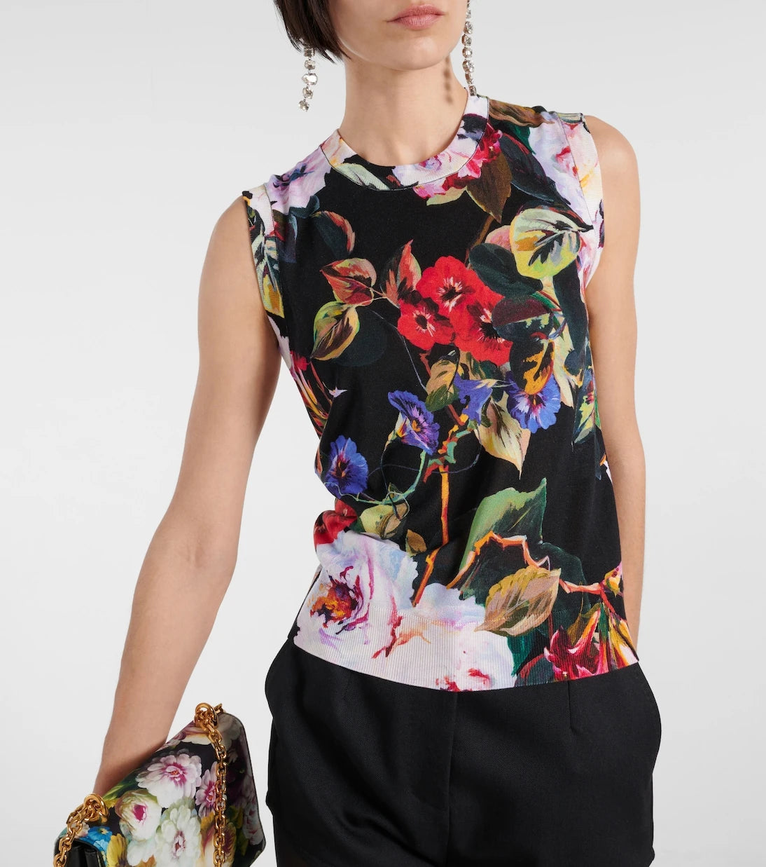 Dolce&Gabbana - Floral silk knit tank top