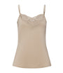 Hanro Beige Satin Lace-Trim Lilith Camisole