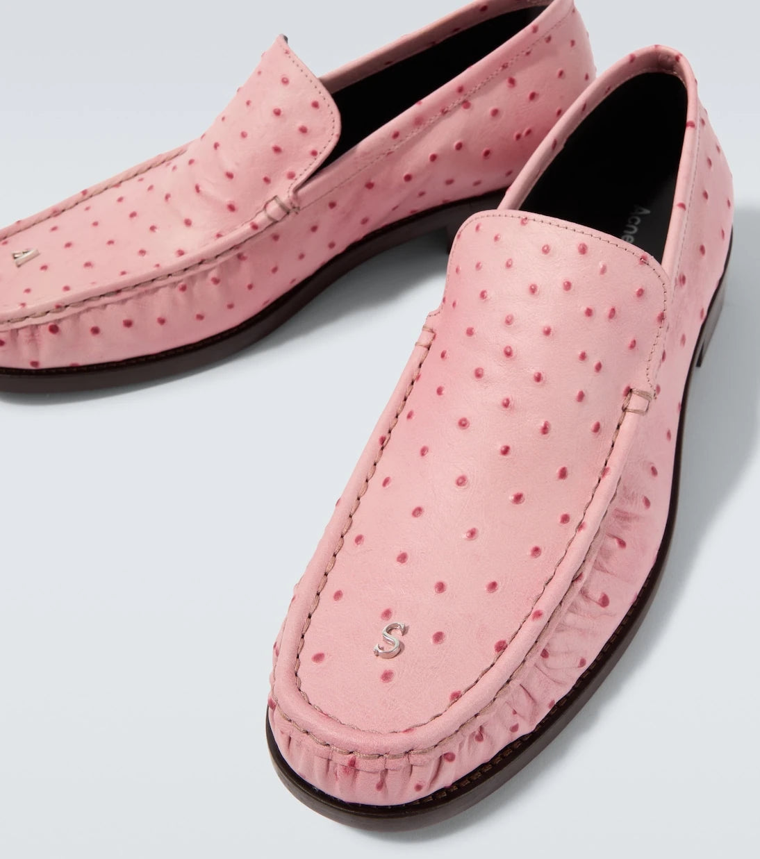 Acne Studios - Ostrich-effect leather loafers