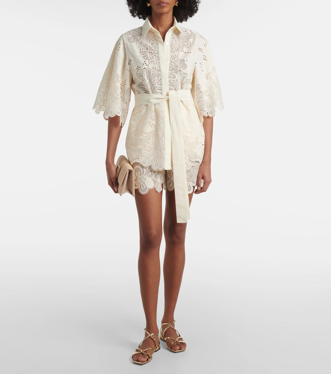 Elie Saab - Embroidered broderie anglaise shorts