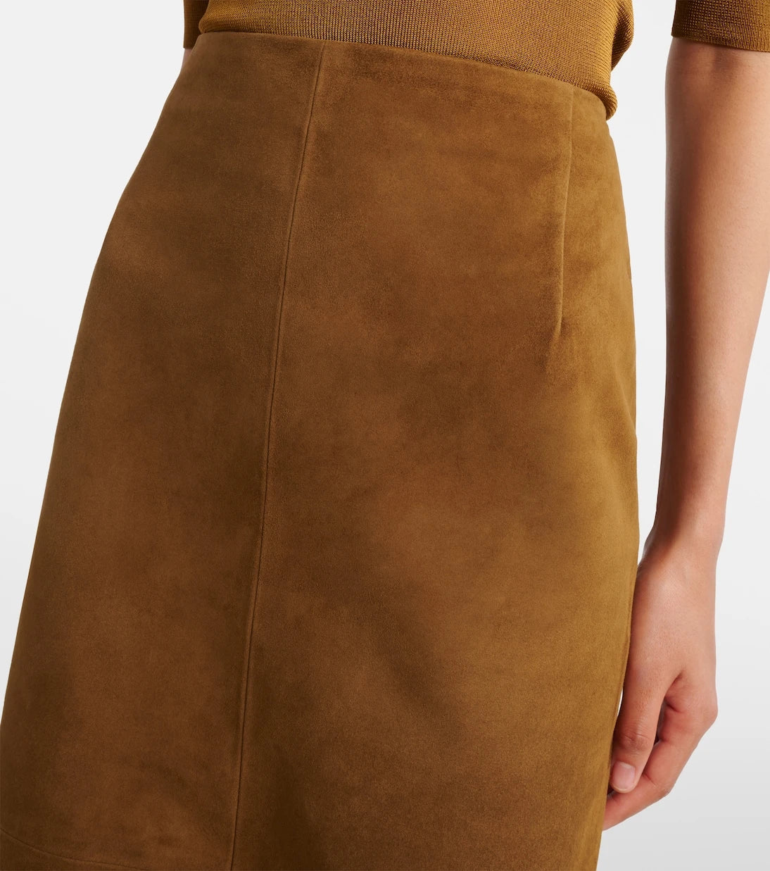 Nour Hammour - Selly suede midi skirt