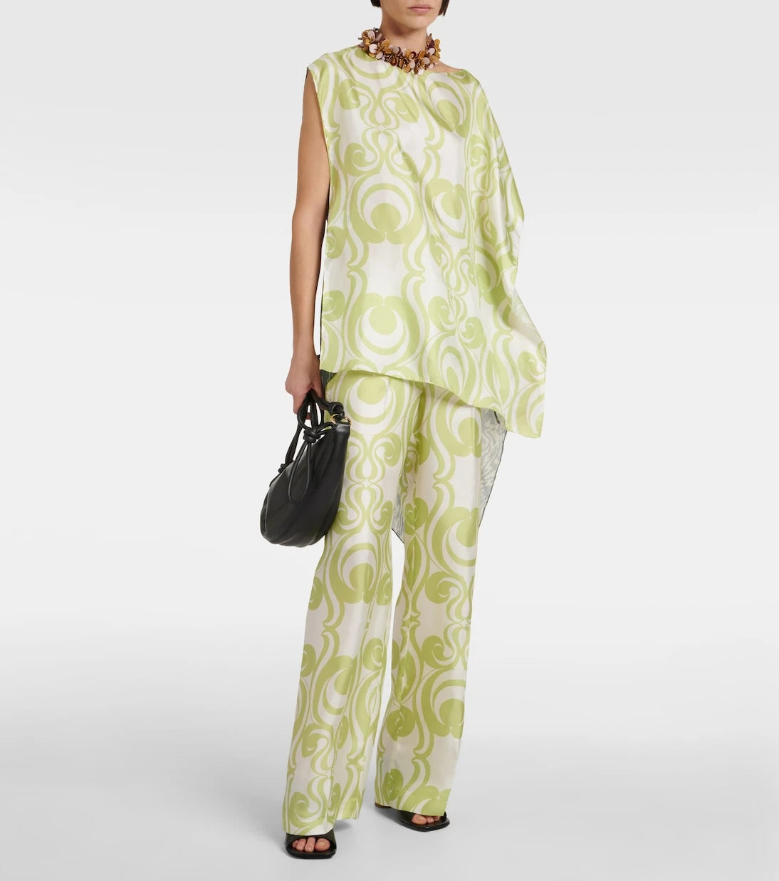 Dries Van Noten - Printed silk wide-leg pants