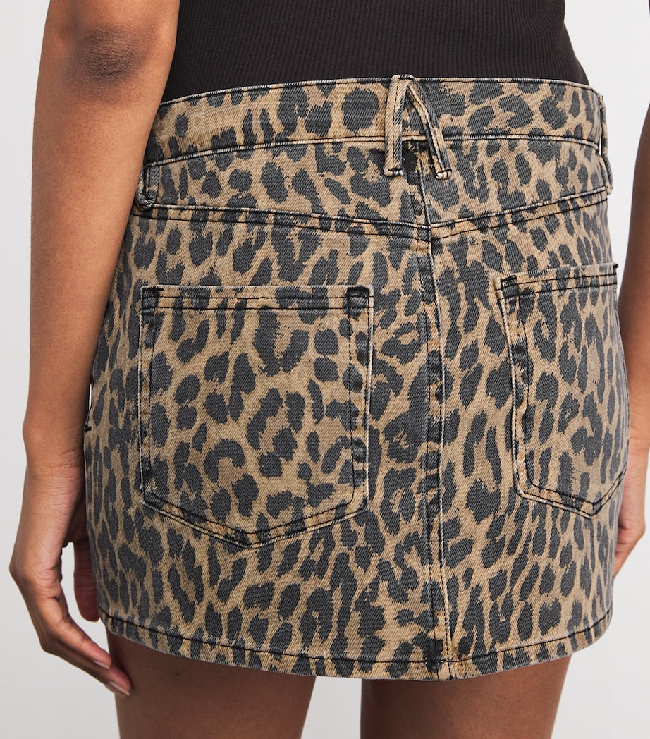 Brown Leopard Good 90s Mini Denim Skirt