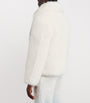 White Faux Fur Contrast Coat