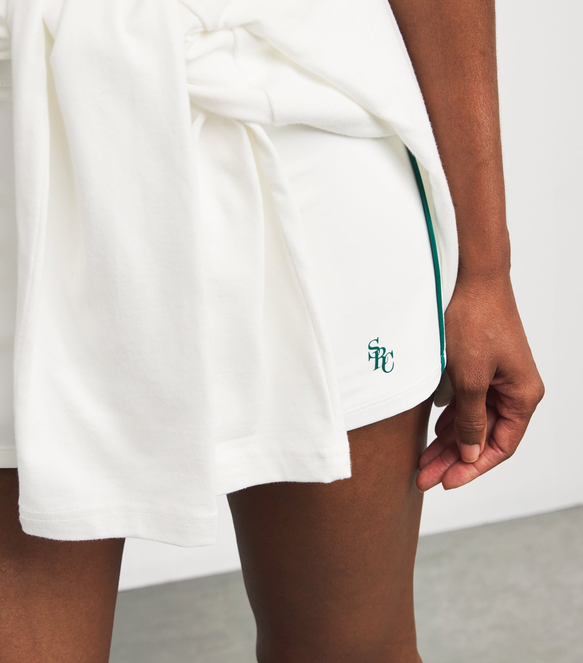 White SRC Mini Tennis Skirt