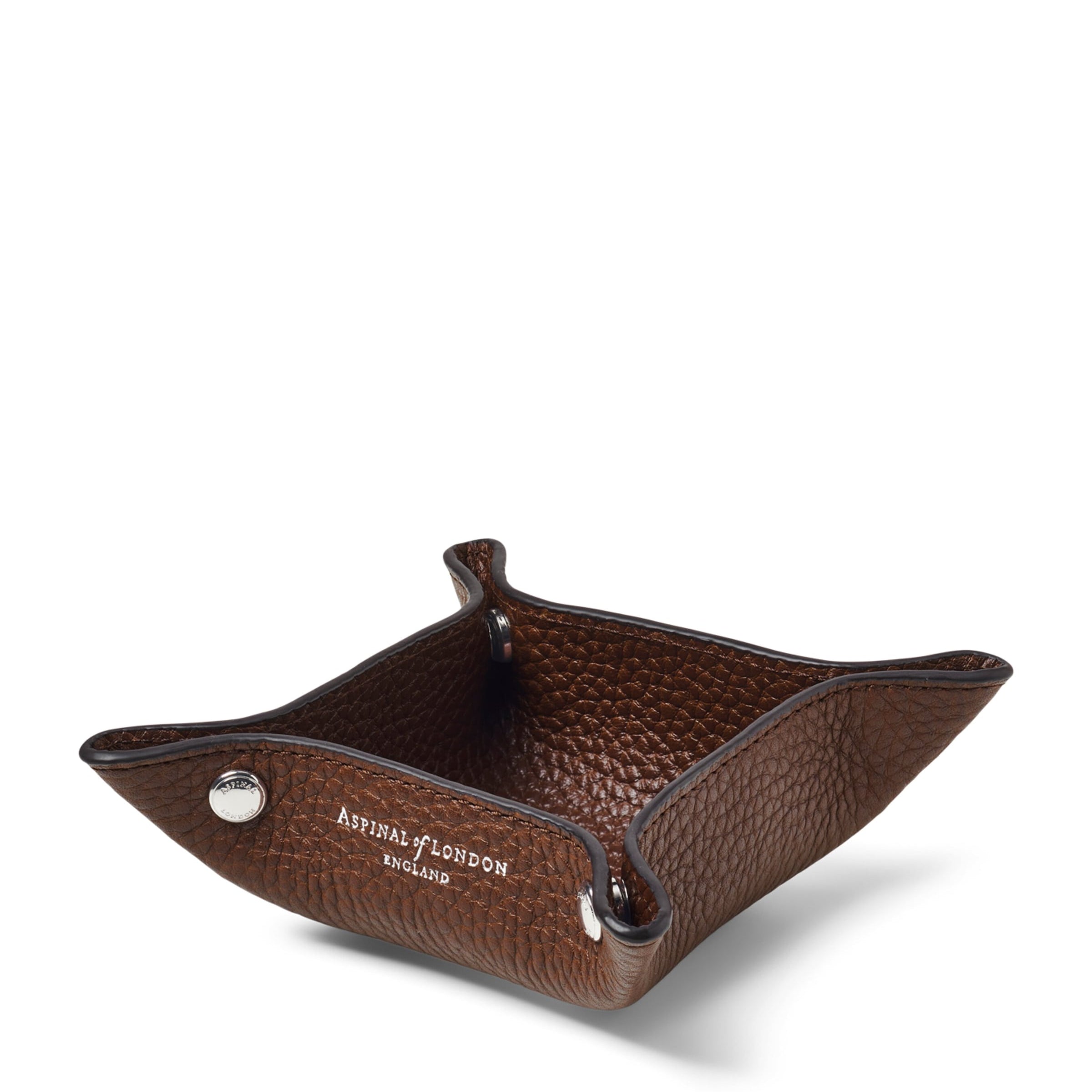 Mini Grained Leather Tidy Tray (9.5cm x 9.5cm)