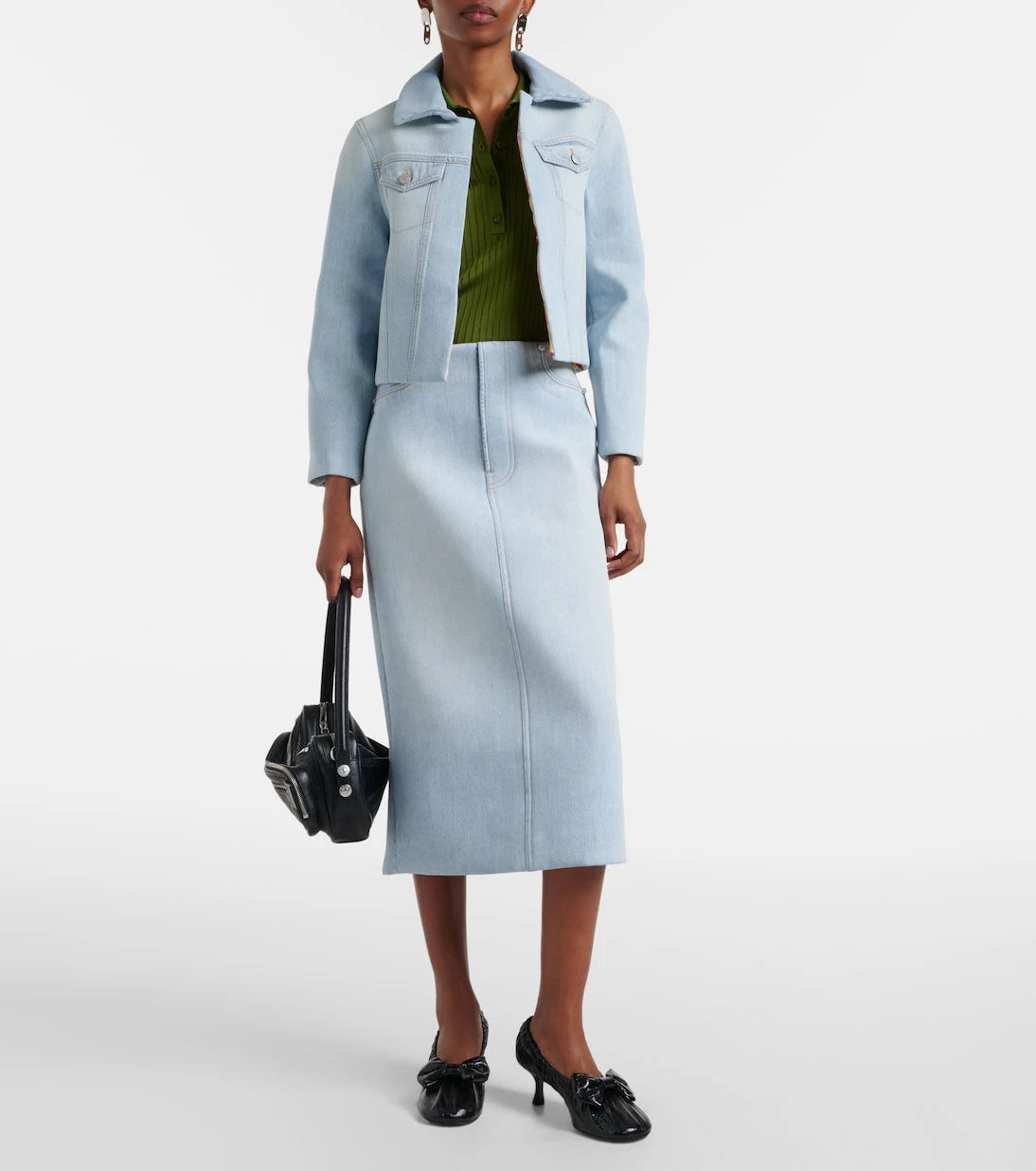Acne Studios - تنورة جينز متوسطة الطول