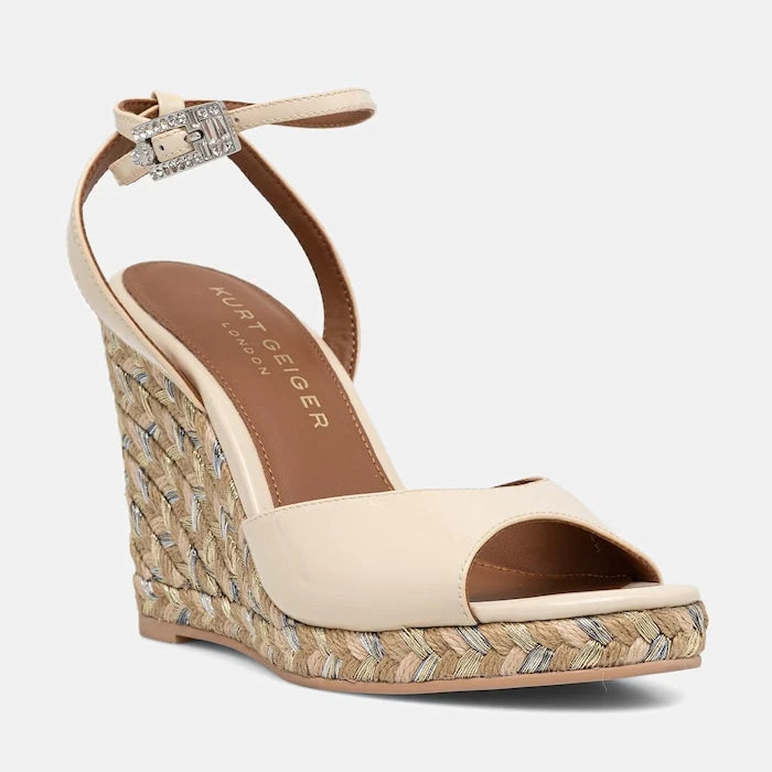 Kurt Geiger London Espadrille Wedge-Bone Kavisli Platform Sandalet