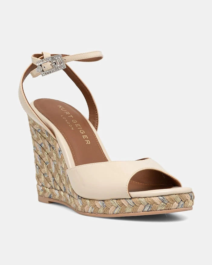 Kurt Geiger London Espadrille Wedge-Bone Kavisli Platform Sandalet