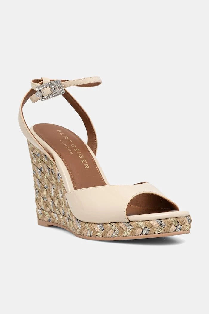 Kurt Geiger London Espadrille Wedge-Bone Kavisli Platform Sandalet