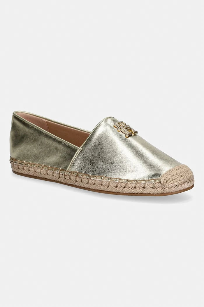 Tommy Hilfiger Kadın Deri Espadril TH LOGO GOLD ESPADRILLE