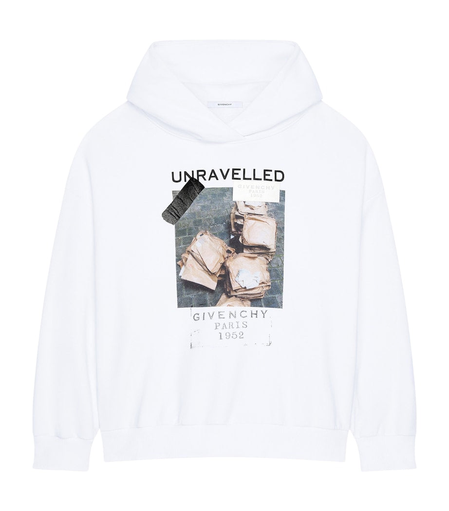 Givenchy White Cotton Printed Hoodie