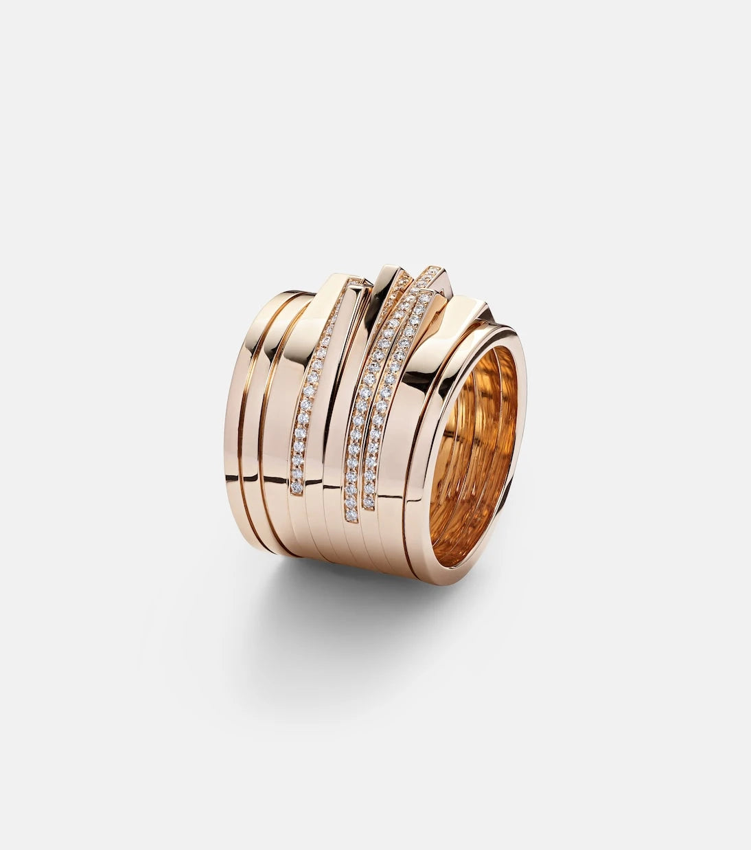 Repossi - Antifer 18kt rose gold ring with diamonds