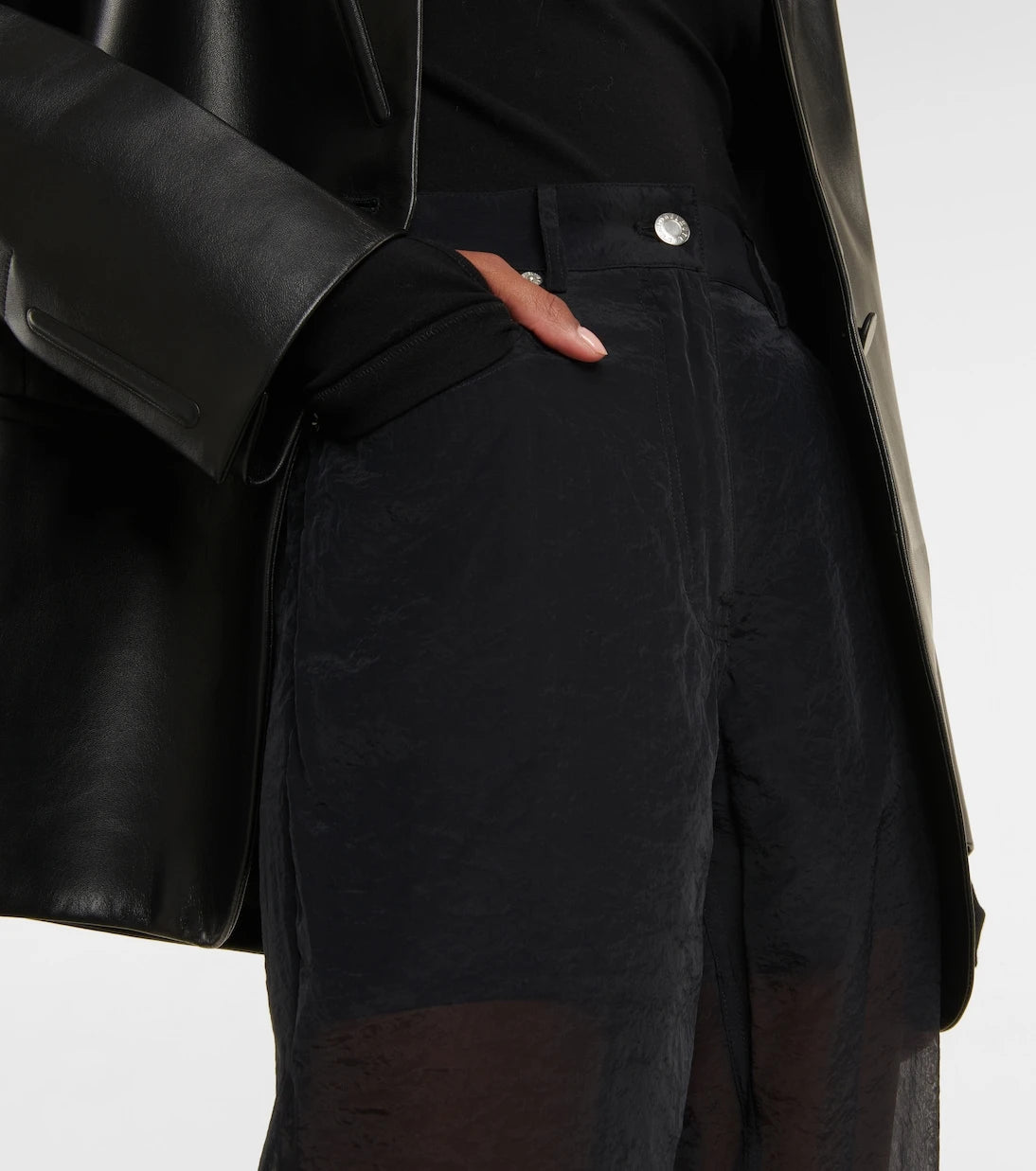 Helmut Lang - Paneled high-rise bootcut pants