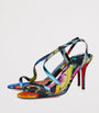 Christian Louboutin Multi Rosa Z Silk Floral Heeled Sandals 80
