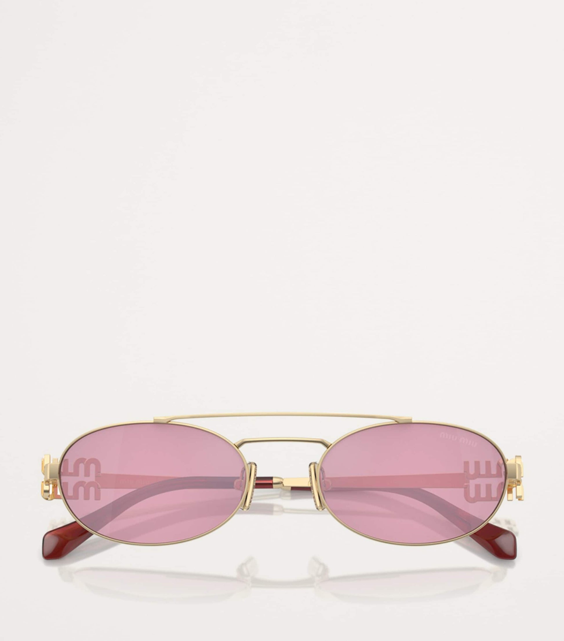 Gold Metal Oval Sunglasses