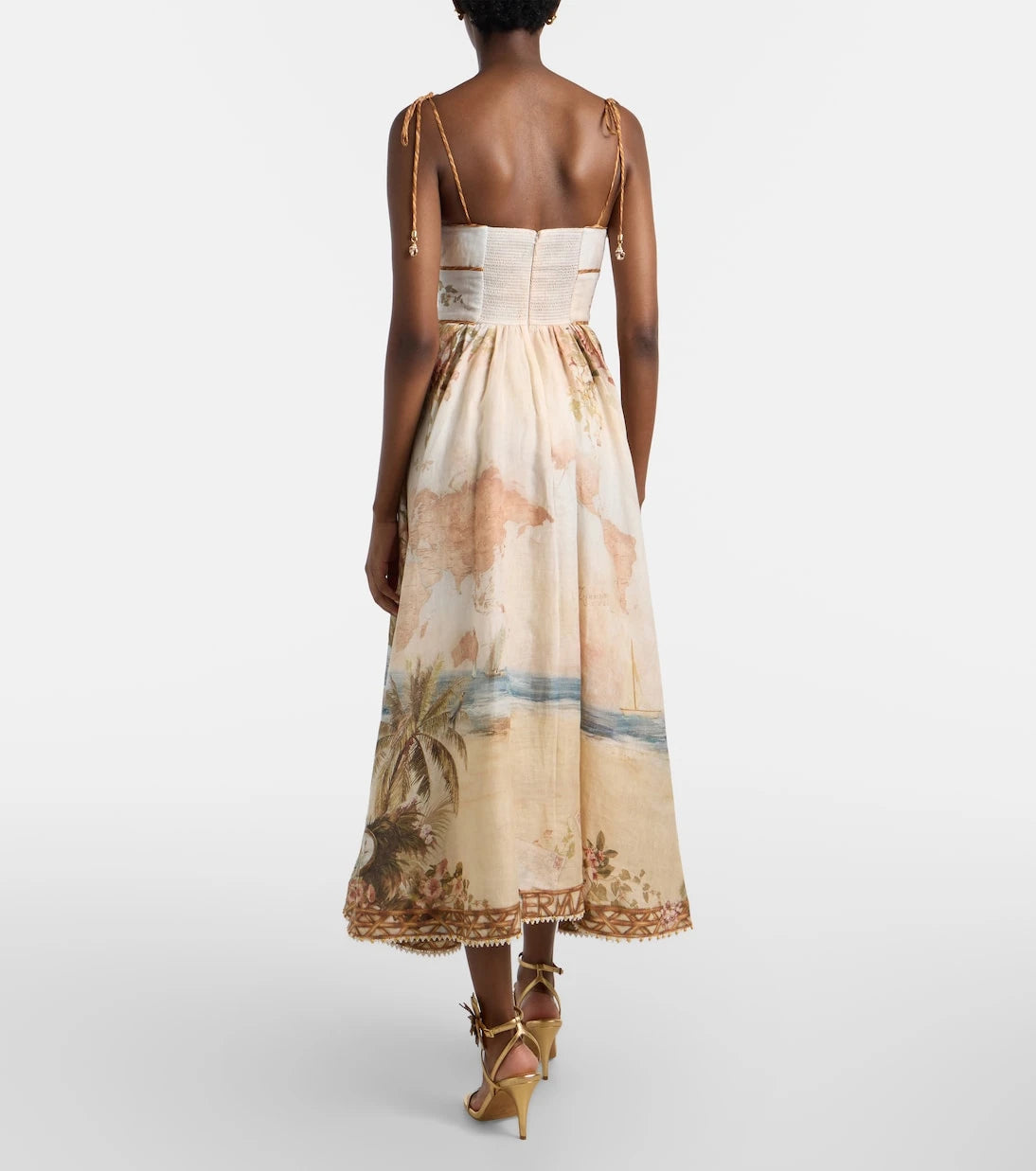 Zimmermann - Mahon printed linen midi dress