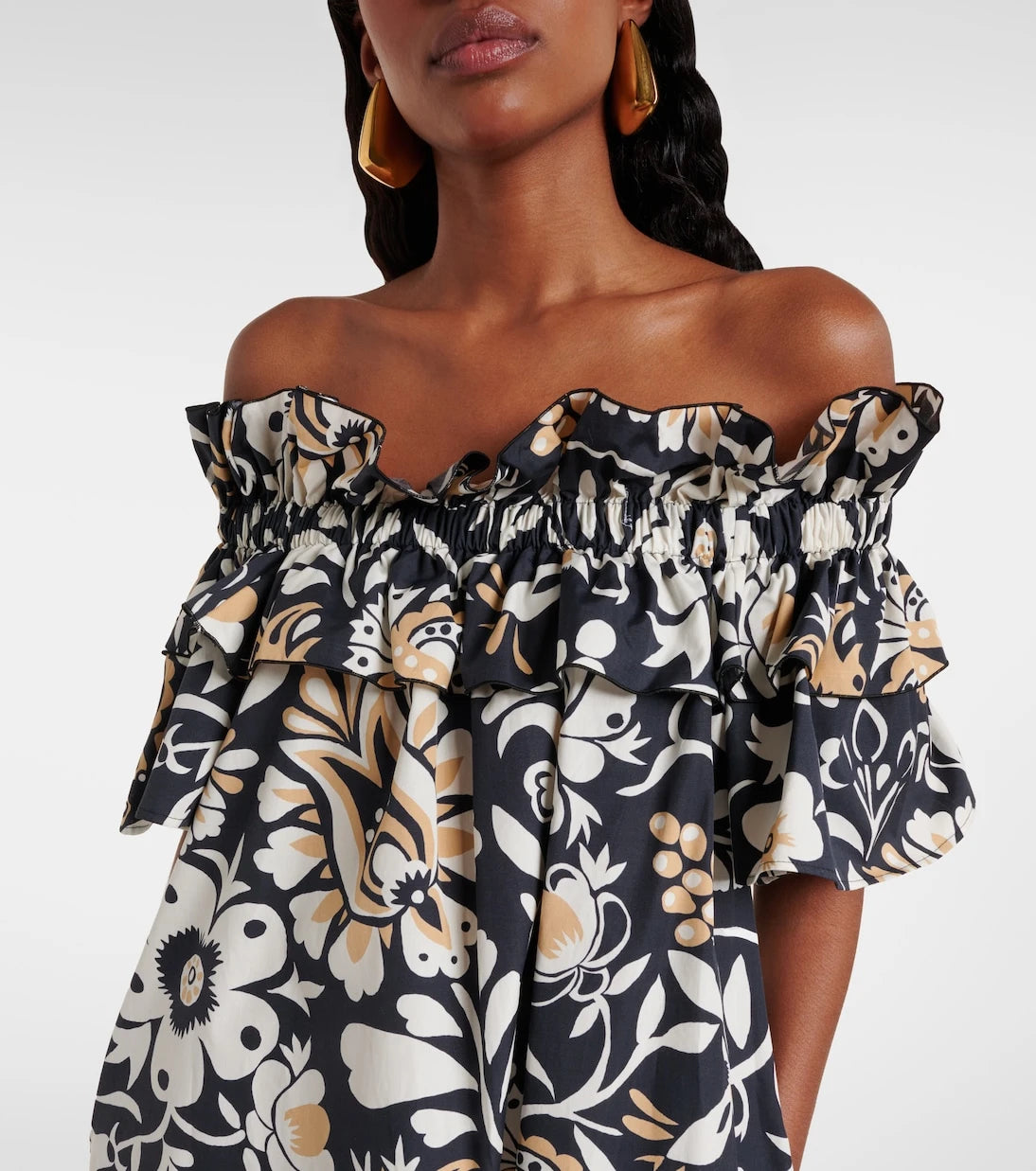 La DoubleJ - Breakfast ruffled cotton poplin midi dress