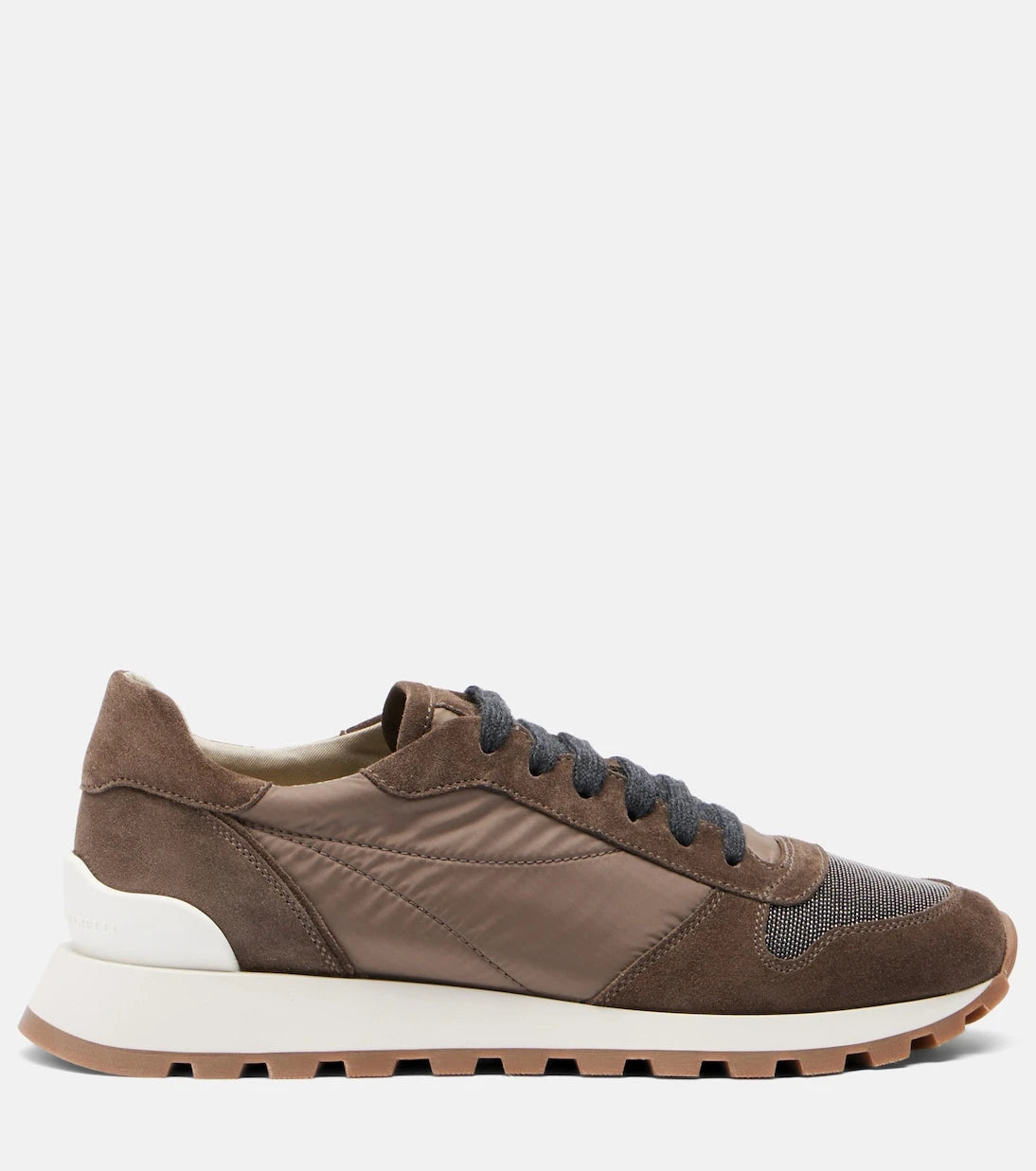 Brunello Cucinelli - Monili suede-trimmed sneakers