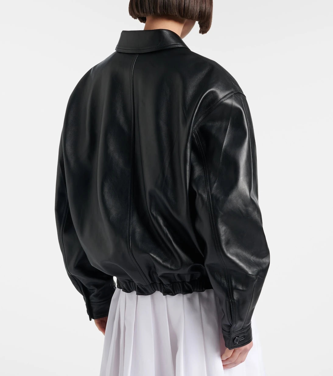 Prada - Leather blouson jacket
