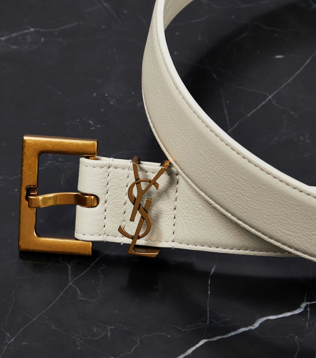 Saint Laurent - Cassandre leather belt