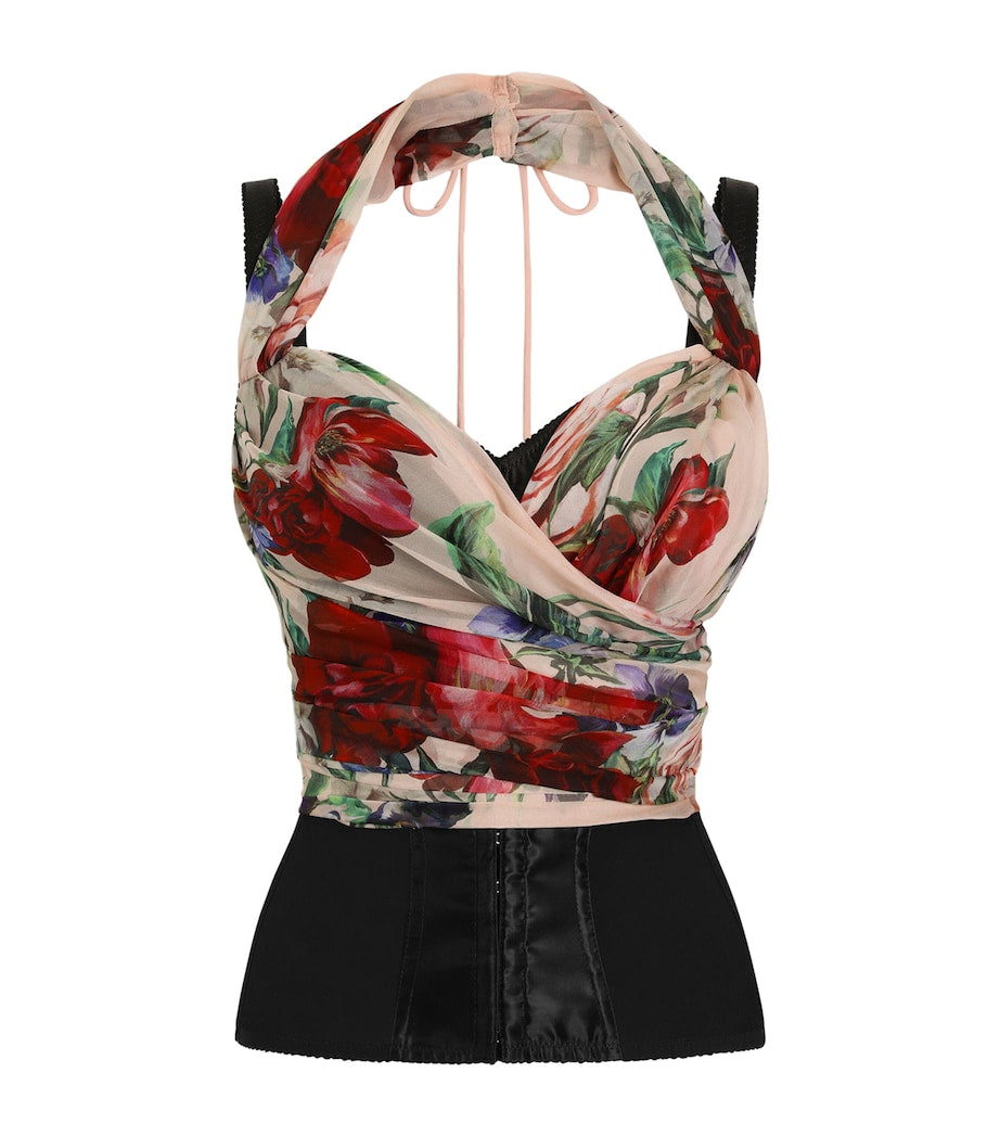 Dolce & Gabbana Multi Floral Print Corset Top