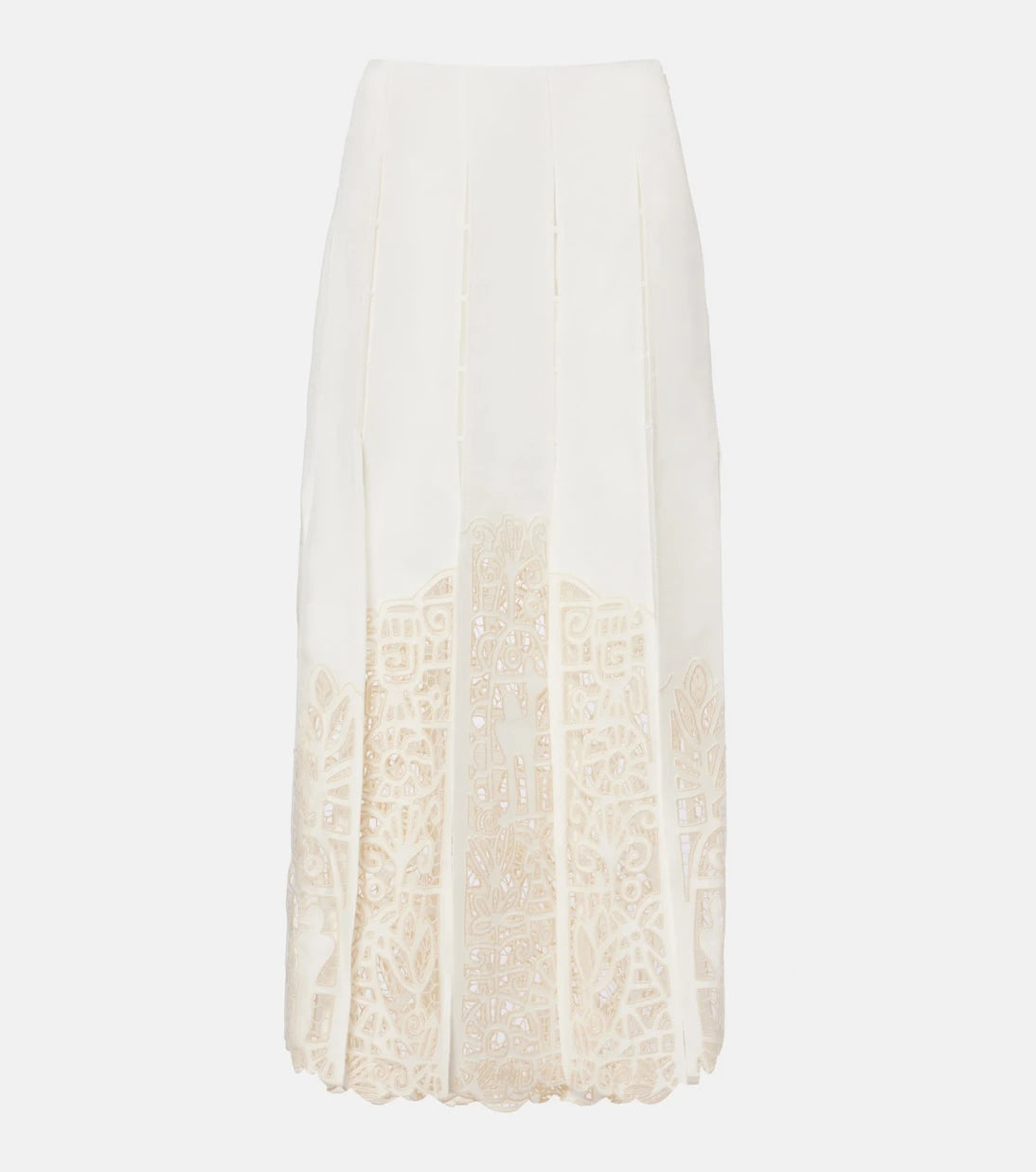 Alémais - Rosemary linen-blend midi skirt