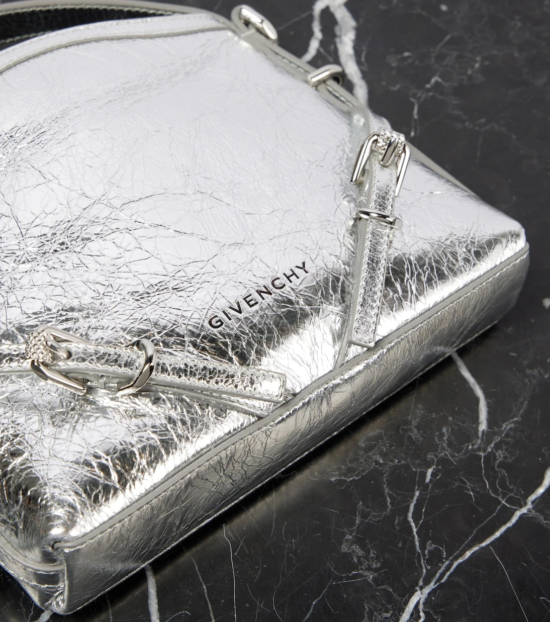 Givenchy - Voyou Nano metallic leather shoulder bag