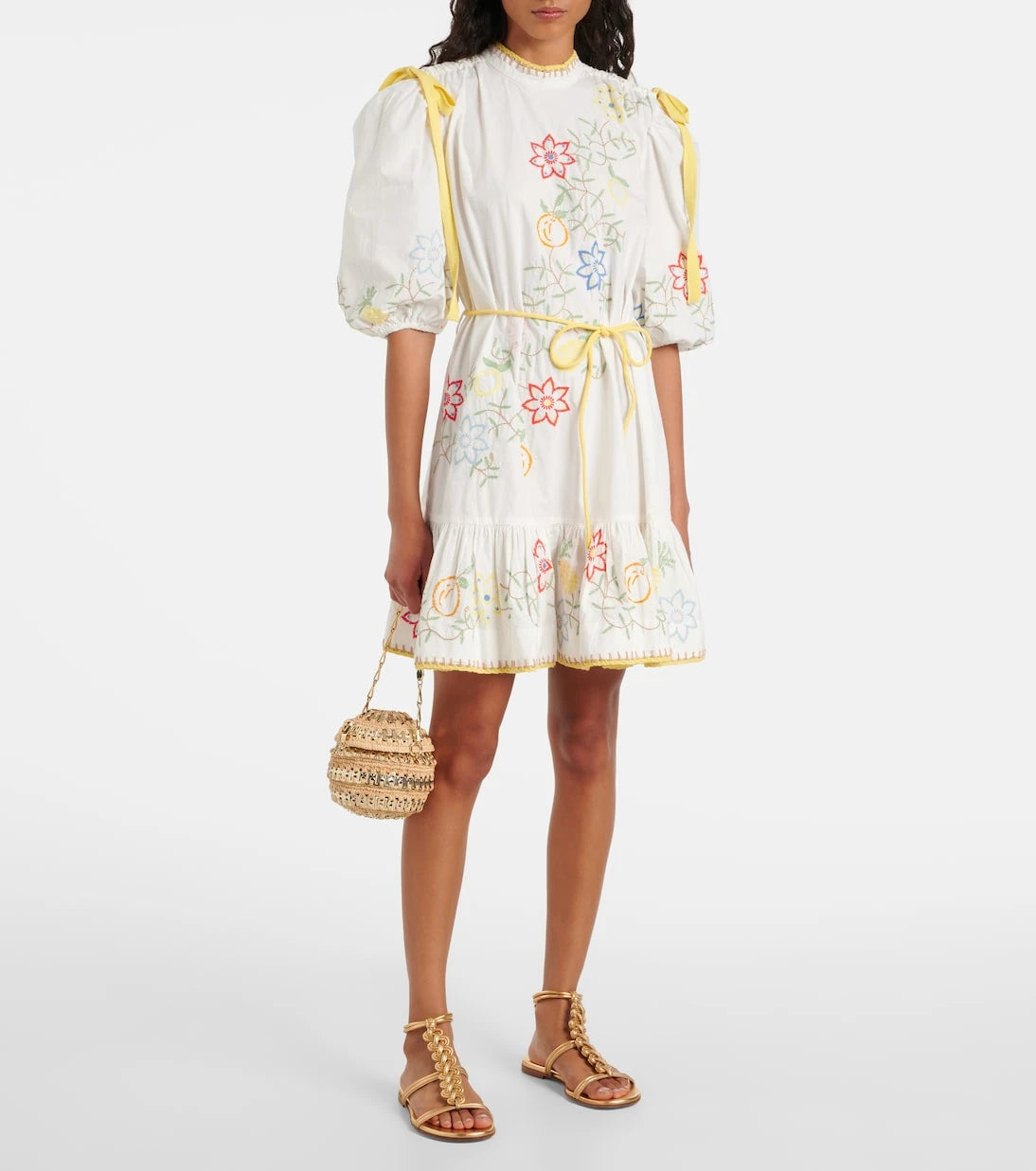 Alémais - Embroidered cotton minidress