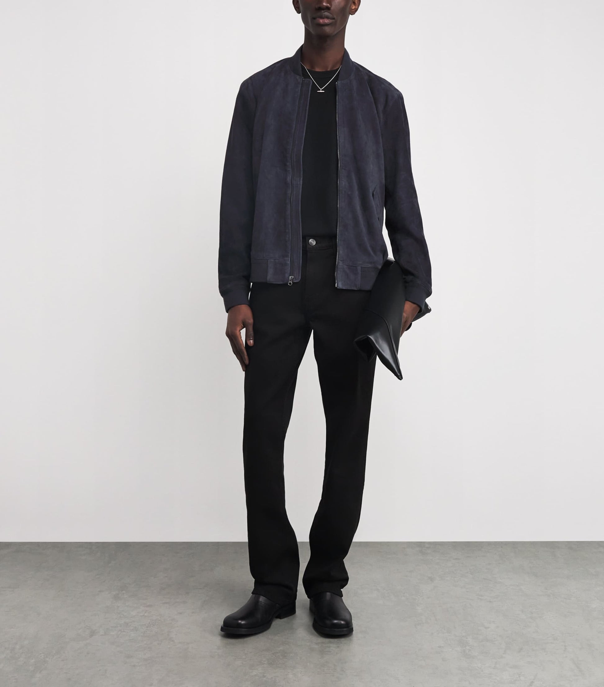 PAIGE Grey Suede Chen Bomber Jacket