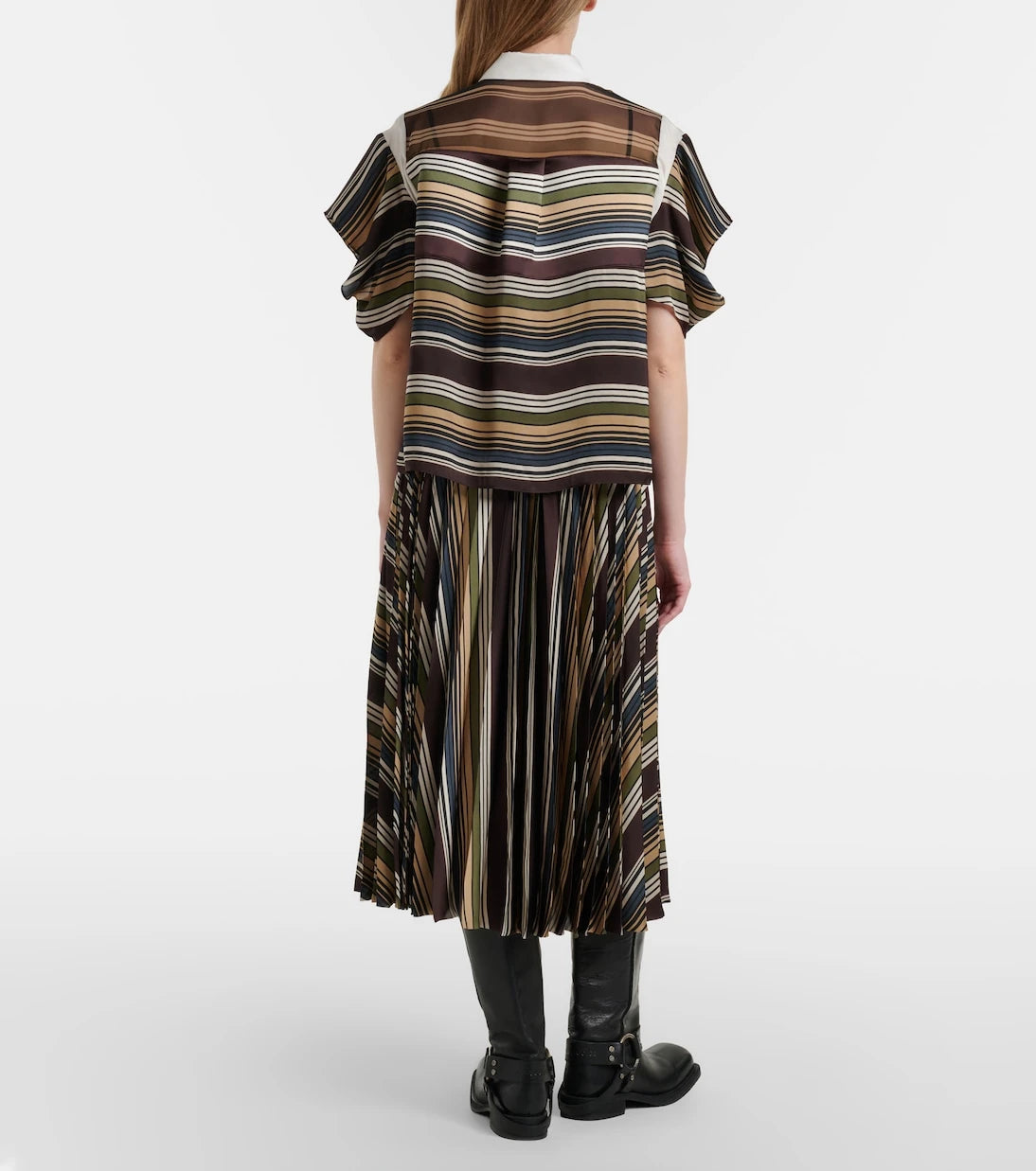Sacai - Striped midi skirt